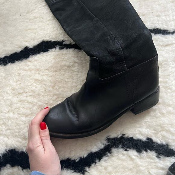 Tory Burch Simone Black Over-the-Knee Riding Boots - Picture 10 of 12